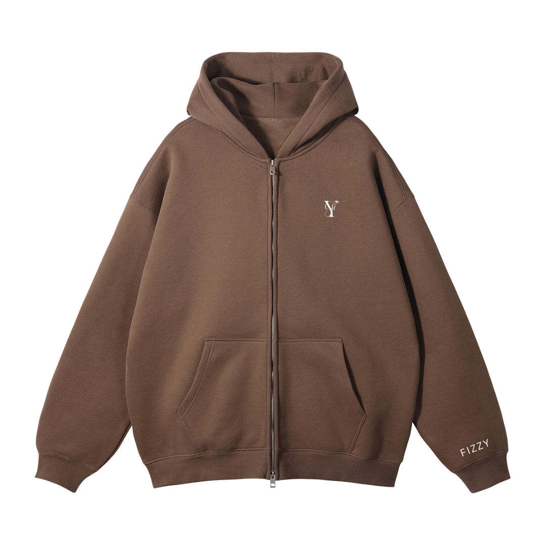 Oversized Zipper Brown