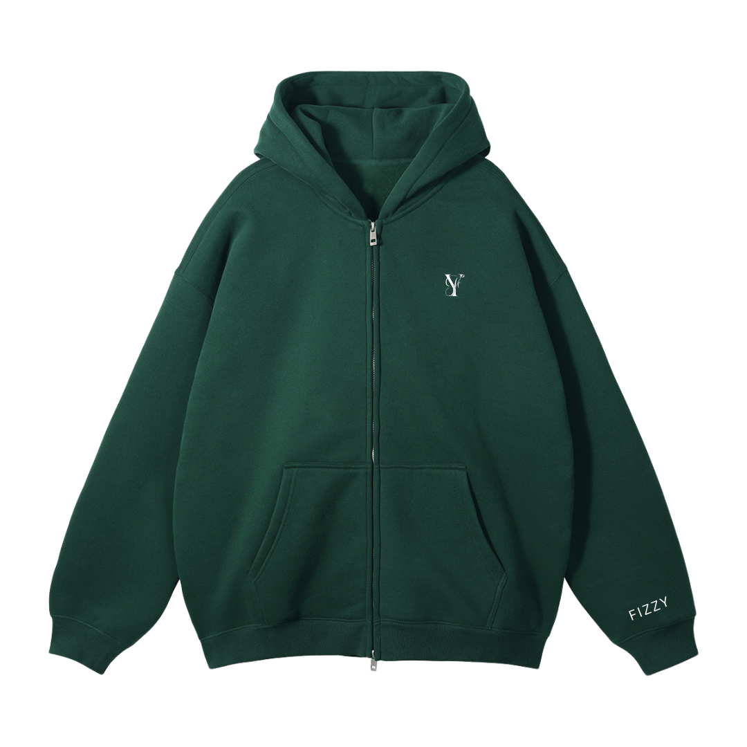 Oversized Zipper Forest Green