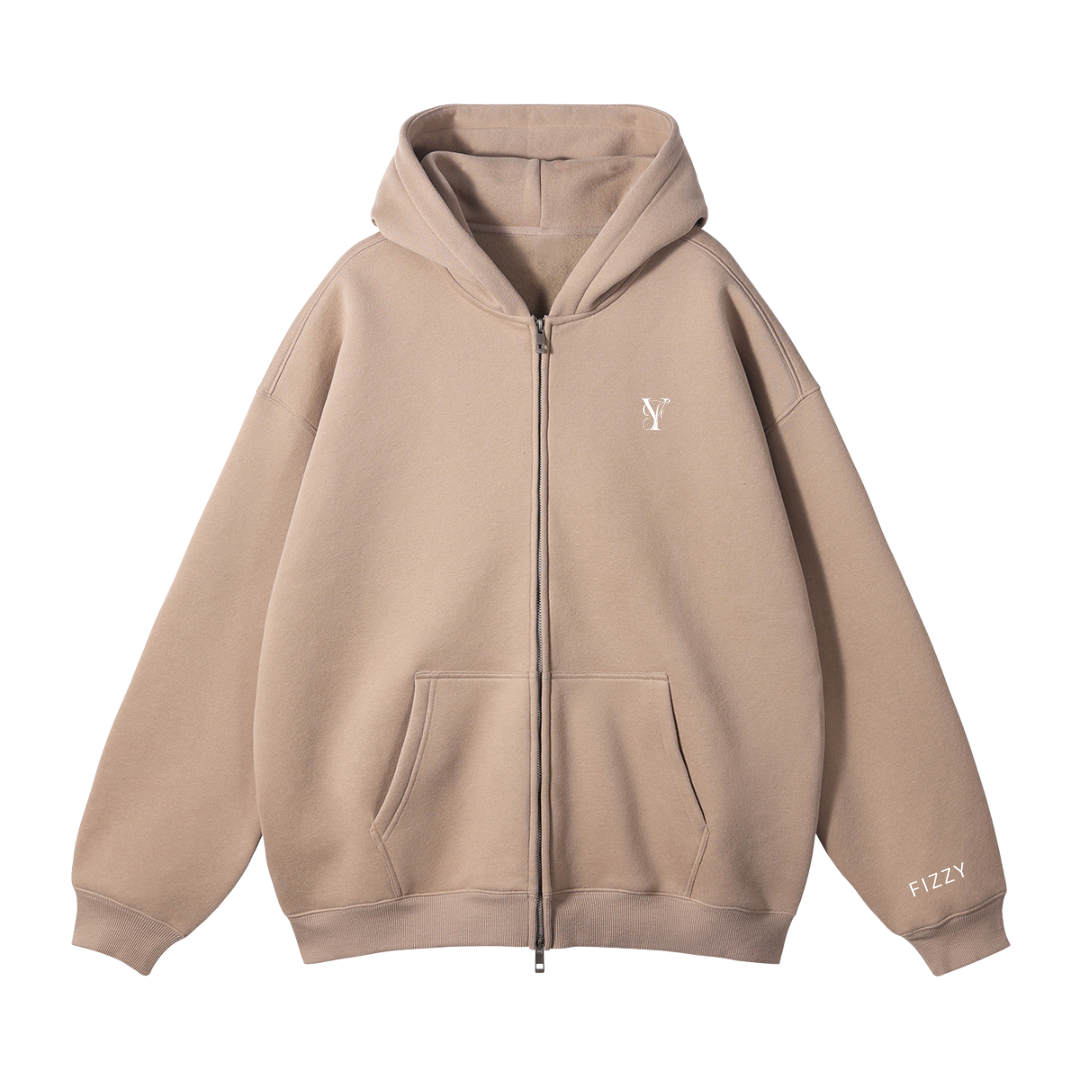 Oversized Zipper Beige